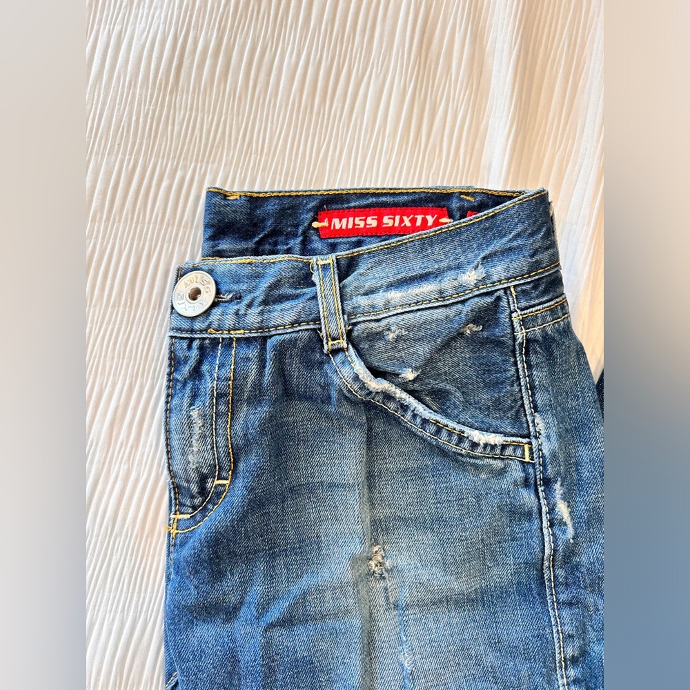 Miss Sixty Low Waist Denim Jeans Flare Dark Blue EUC - Picture 12 of 12
